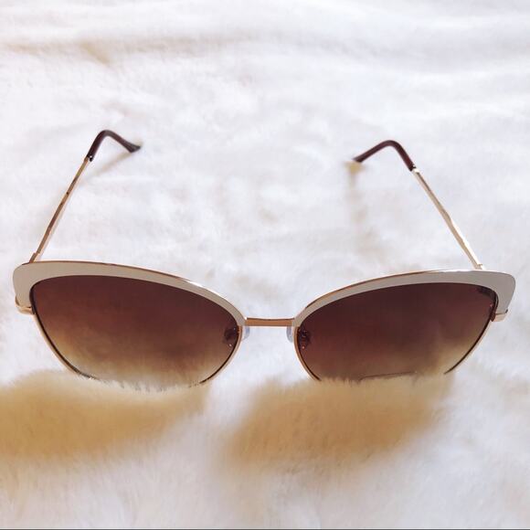 Robbie White Full Rim Retro Cat Eye Sunglasses - Picture 5 of 9